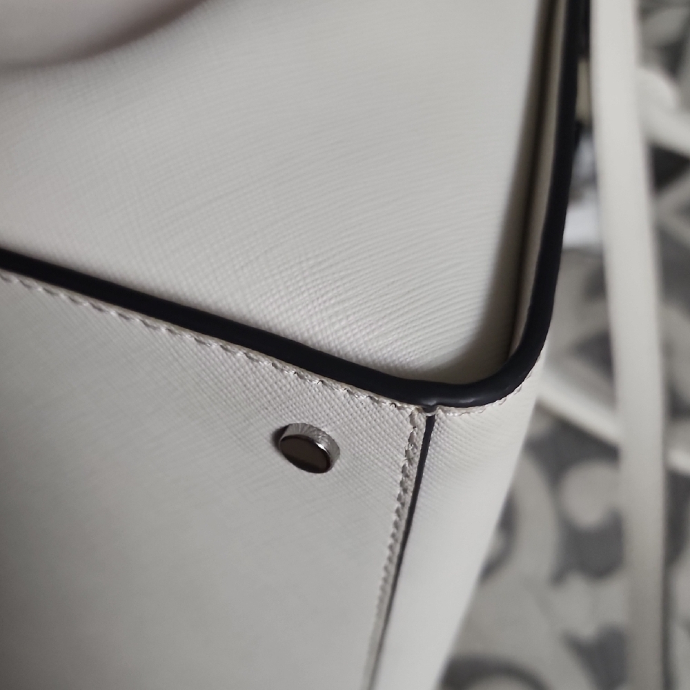 Kate Spade Optic White Cameron Satchel Normcore Neutral Rare Vintage Minimalist - Picture 7 of 10